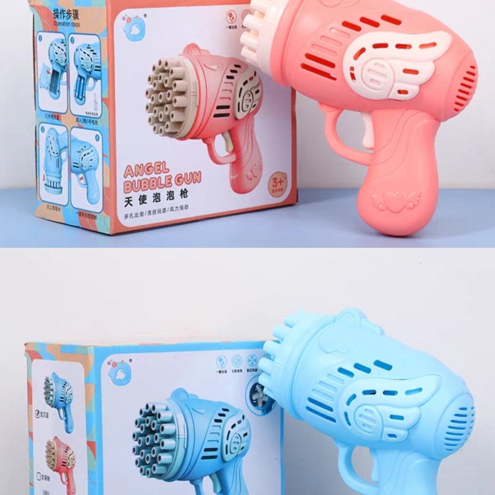 Angel Bubble Gun for Kids - Pink and Blue Delight